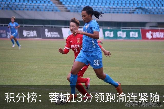积分榜：蓉城13分领跑渝连紧随 津门虎三镇赢球仍处降级区